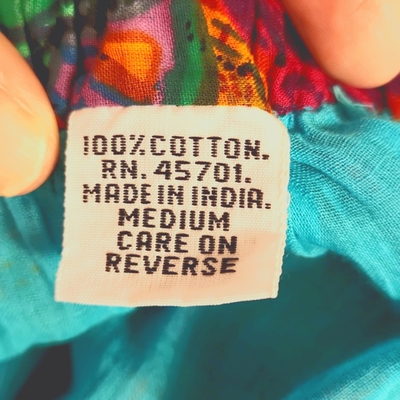 Vintage Beautiful bright Blue Cabana Skirt - has separate lining - Picture 4 of 6